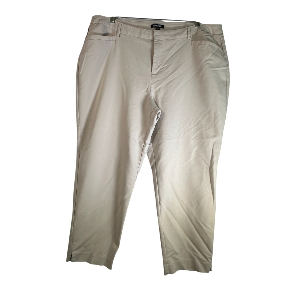 Roz & Ali Woman Tan Dress Pants Size 20 Khaki Straight Leg Career Trousers